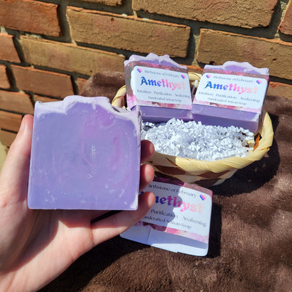 Amethyst Crystal Inspired Soap | Lavender, Frankincense & Clary Sage | Handmade Artisan Soap | Purification & Intuition Gift