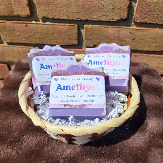 Amethyst Crystal Inspired Soap | Lavender, Frankincense & Clary Sage | Handmade Artisan Soap | Purification & Intuition Gift